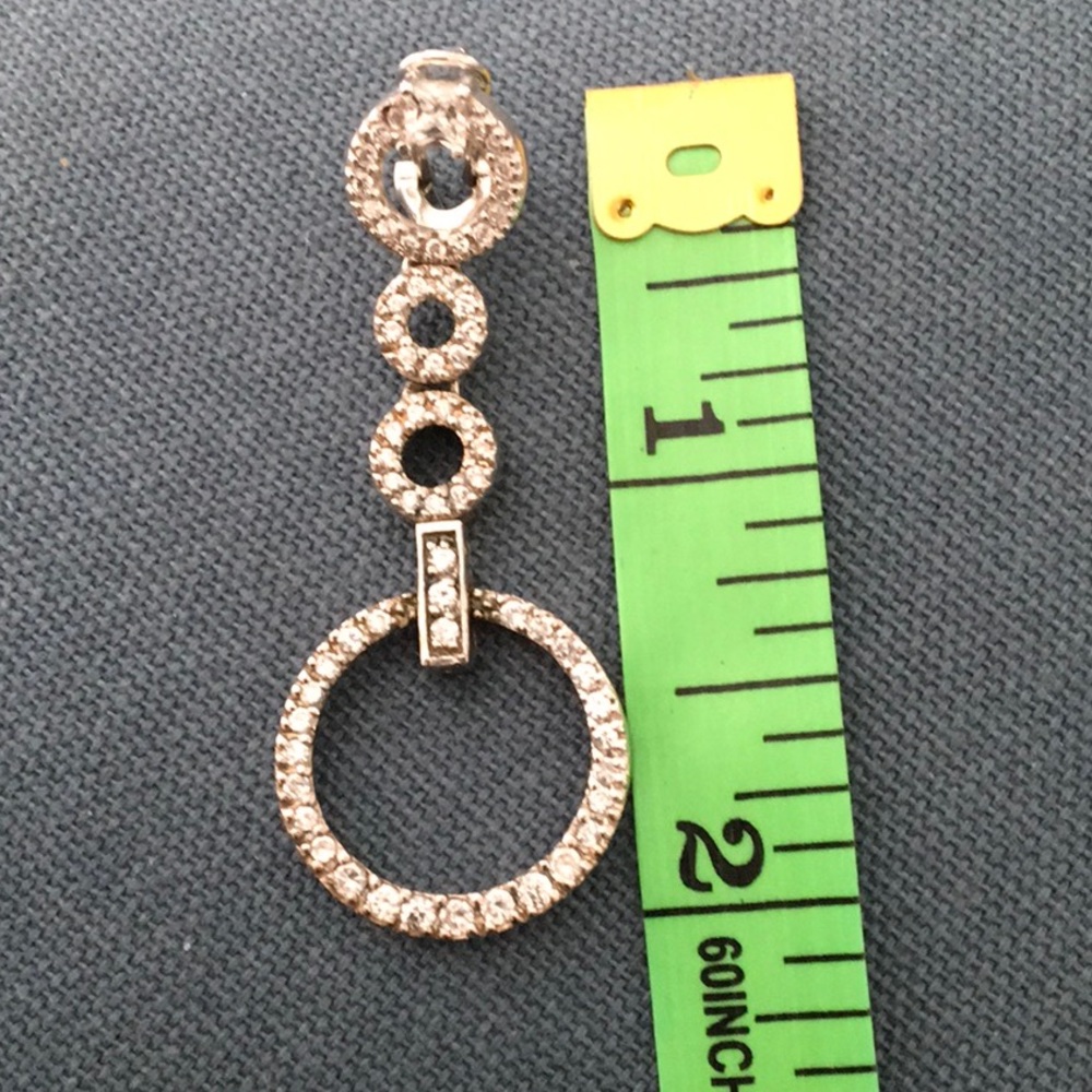 Sterling Silver Crystal Dangle Circle Earrings - image 5